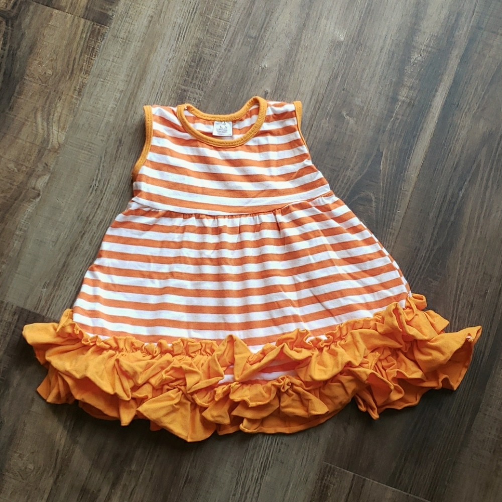 Orange and white boutique dress.